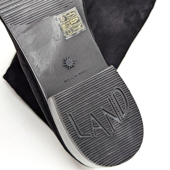 Stuart Weitzman Women Lowland Back Lace Black Suede OTK fashion Boots size 7.5 - Picture 6 of 11